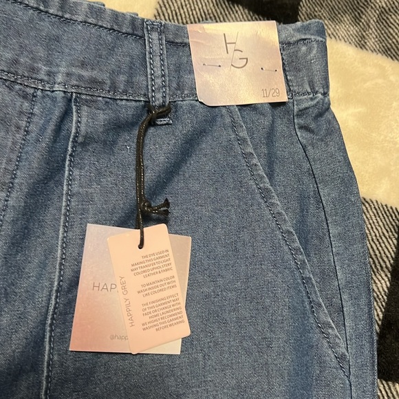 Happily Grey Blue Denim Wide-Leg Pants size 11 (29) NWT - Picture 5 of 10